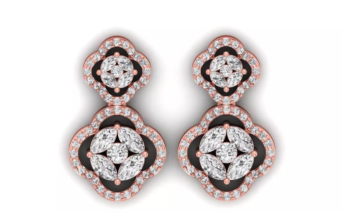 Solitaire Women Diamond Drop  Earring 3D print model_0