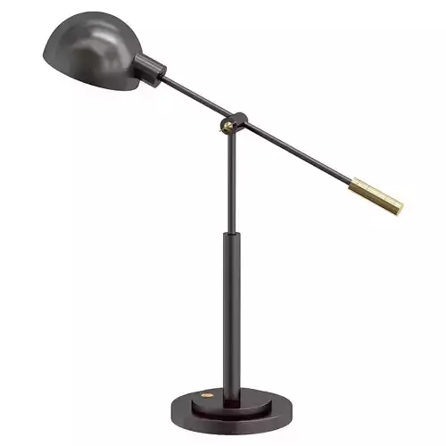 BIBLIO desk lamp with metal base and brass accents