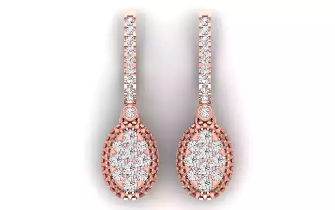 Solitaire Women Diamond Drop  Earring