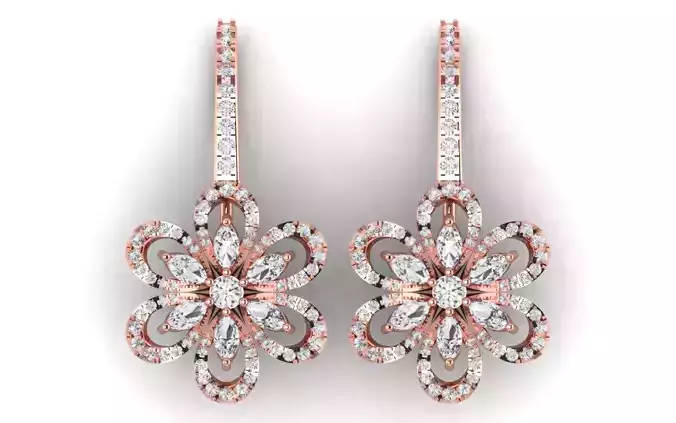 Solitaire Women Diamond Drop  Earring