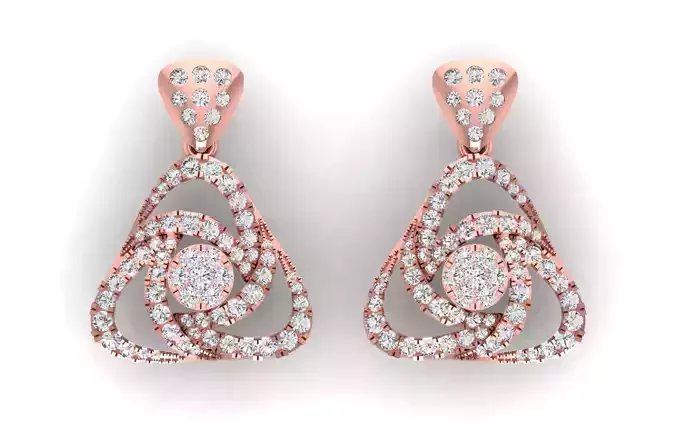 Solitaire Women Diamond Drop  Earring 3D print model