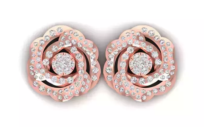 Solitaire Women Stud Diamond Earring 3D print model