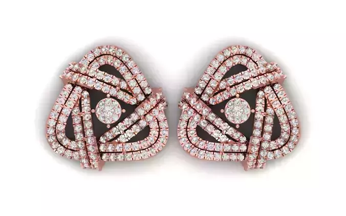 Solitaire Women Stud Diamond Earring 3D print model
