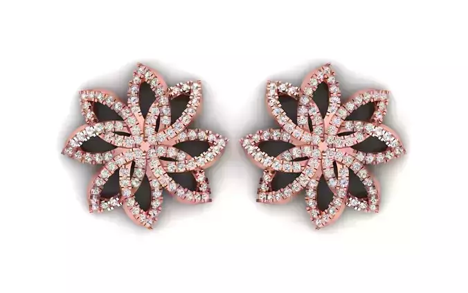 Solitaire Women Stud Diamond Earring 3D print model
