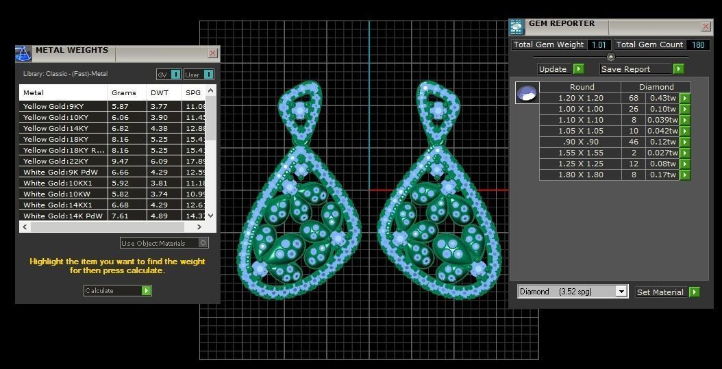 Solitaire Women Diamond Drop  Earring 3D print model_3