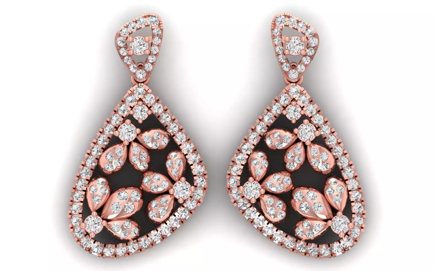 Solitaire Women Diamond Drop  Earring 3D print model_0