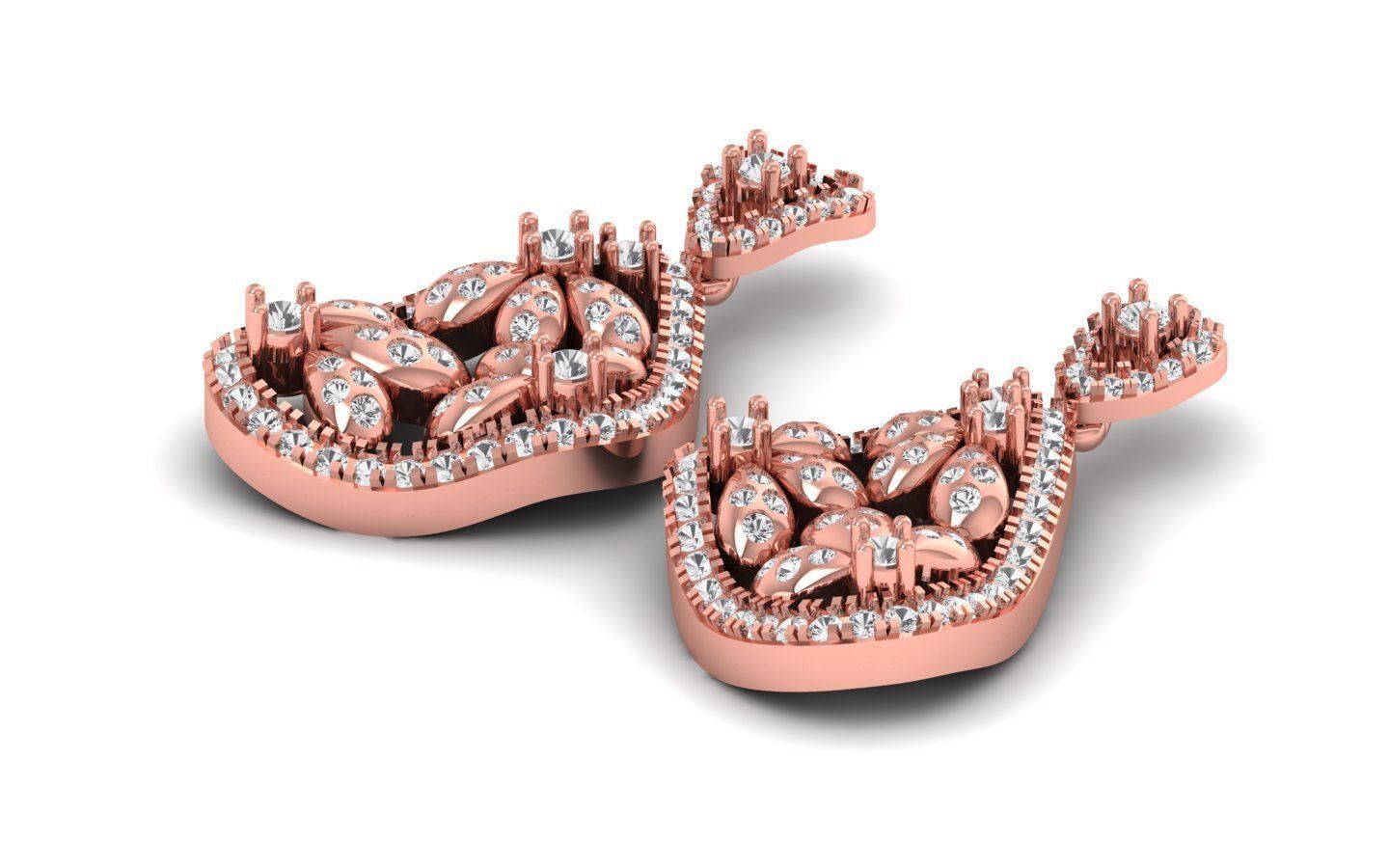 Solitaire Women Diamond Drop  Earring 3D print model_1