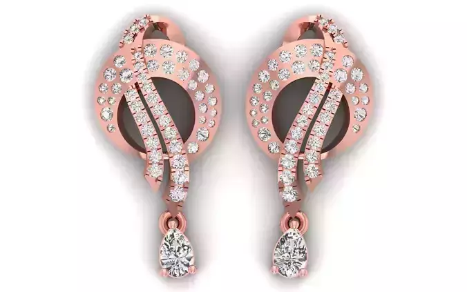 Solitaire Women Diamond Drop  Earring