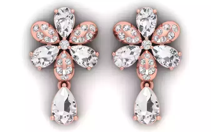 Solitaire Women Diamond Drop  Earring