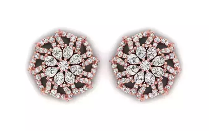Solitaire Women Stud Diamond Earring 3D print model
