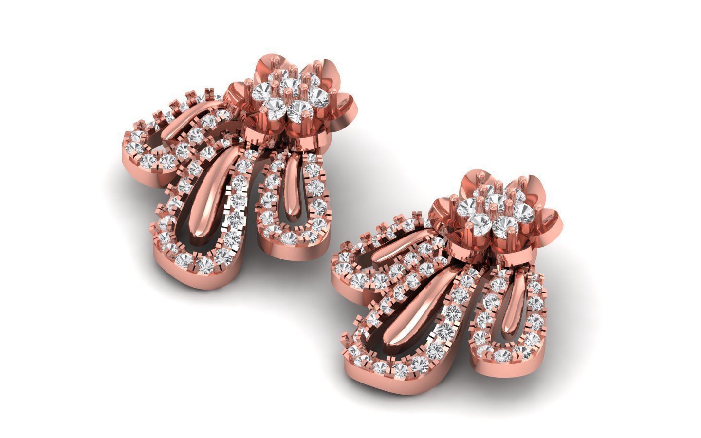 Solitaire Women Stud Diamond Earring 3D print model_1
