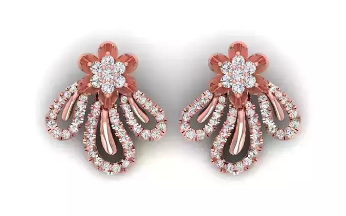 Solitaire Women Stud Diamond Earring 3D print model