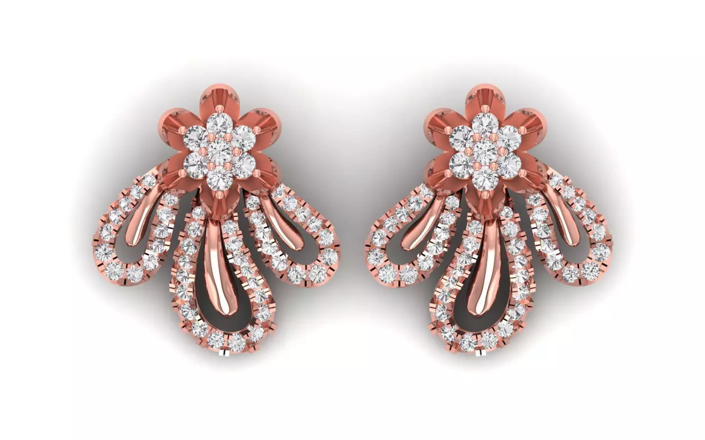 Solitaire Women Stud Diamond Earring 3D print model_0