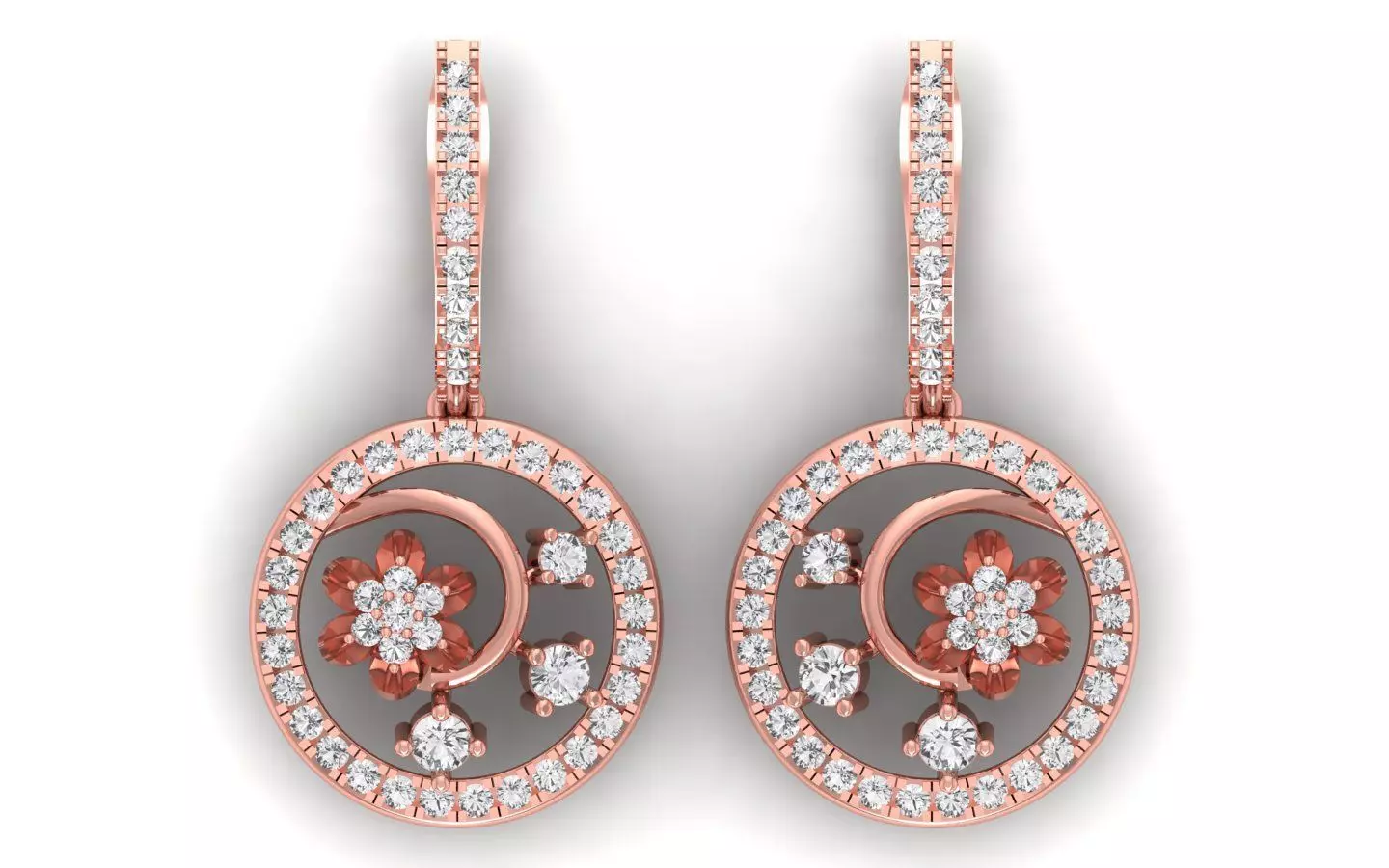Solitaire Women Diamond Drop  Earring 3D print model_0