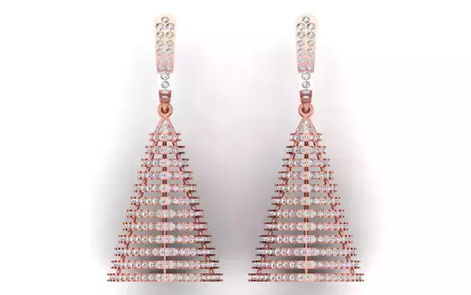 Solitaire Women Diamond Drop  Earring 3D print model