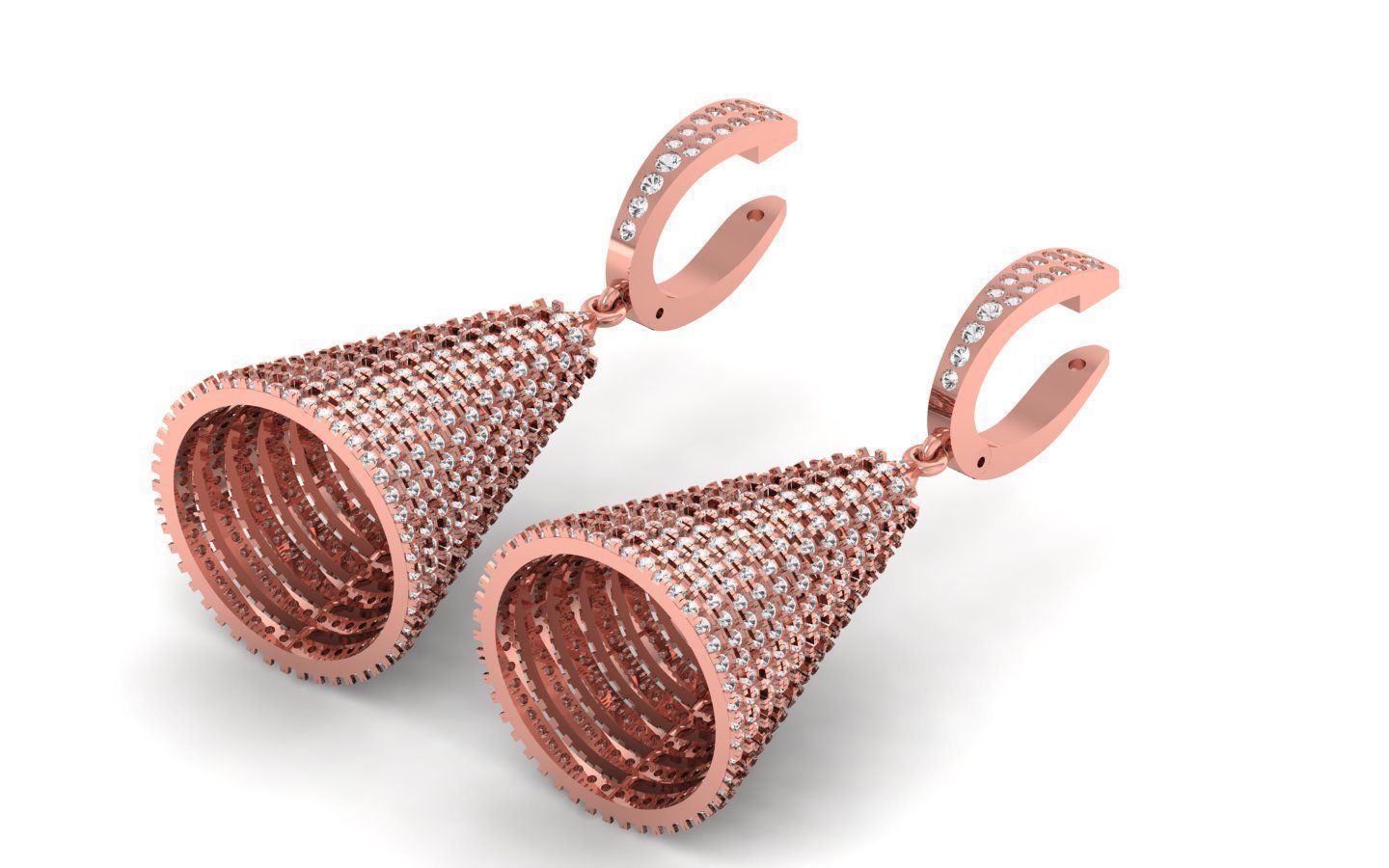 Solitaire Women Diamond Drop  Earring 3D print model_1