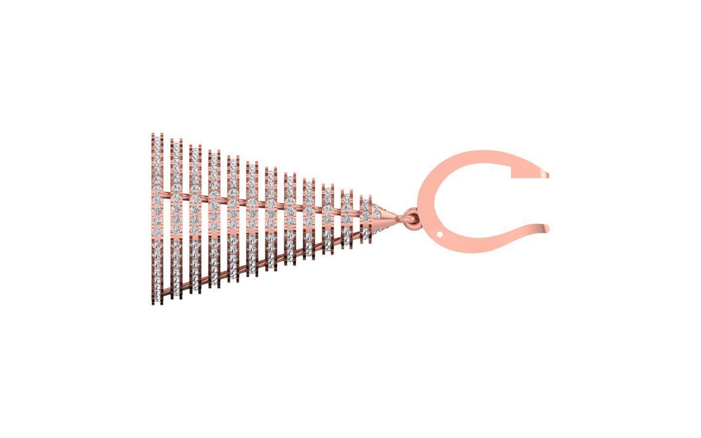 Solitaire Women Diamond Drop  Earring 3D print model_2