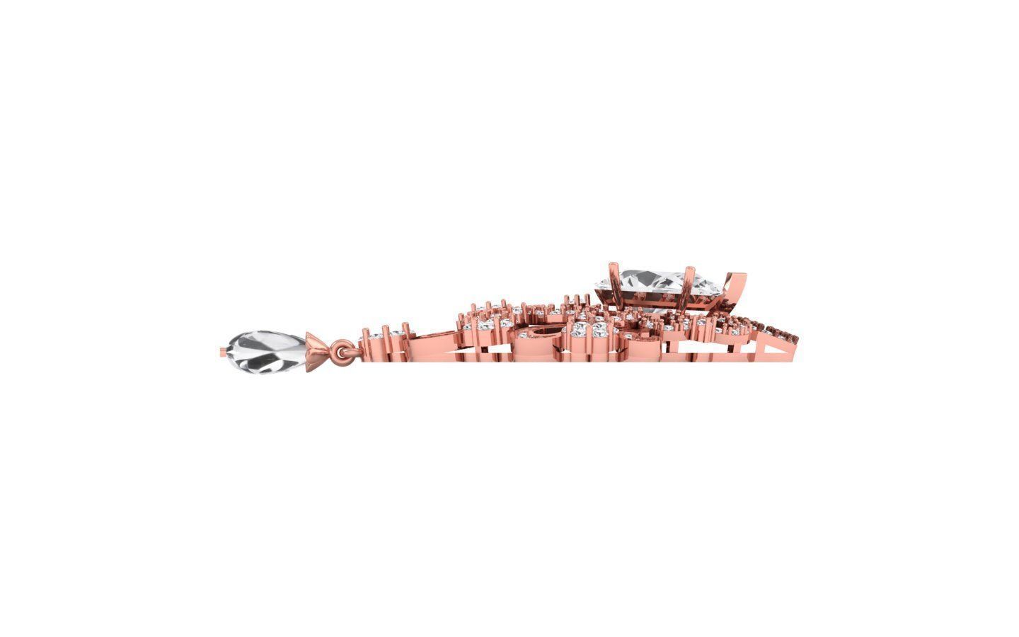 Solitaire Women Diamond Drop  Earring 3D print model_2