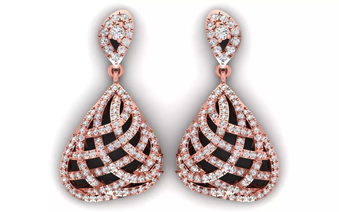 Solitaire Women Diamond Drop  Earring 3D print model_0