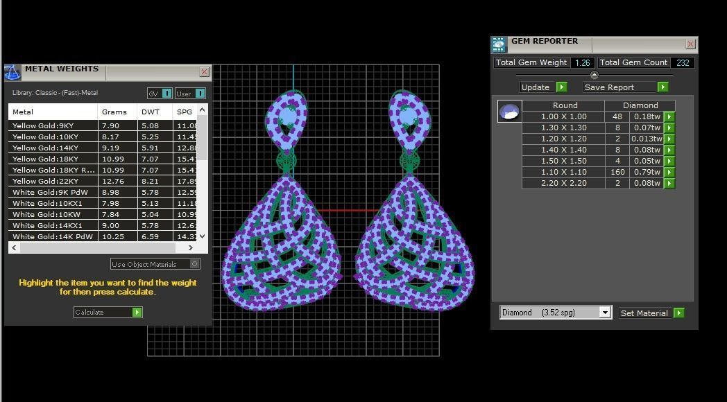 Solitaire Women Diamond Drop  Earring 3D print model_3