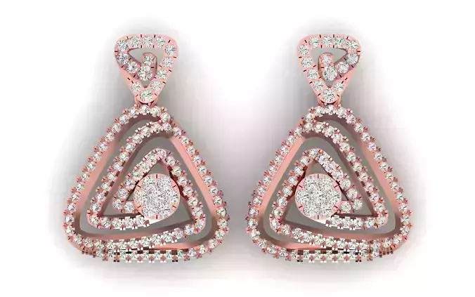 Solitaire Women Diamond Drop  Earring 3D print model