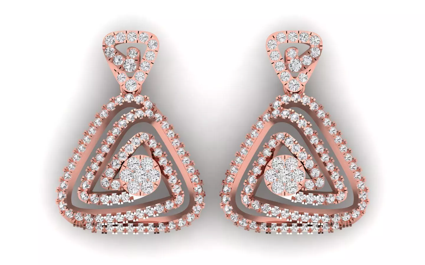Solitaire Women Diamond Drop  Earring 3D print model_0