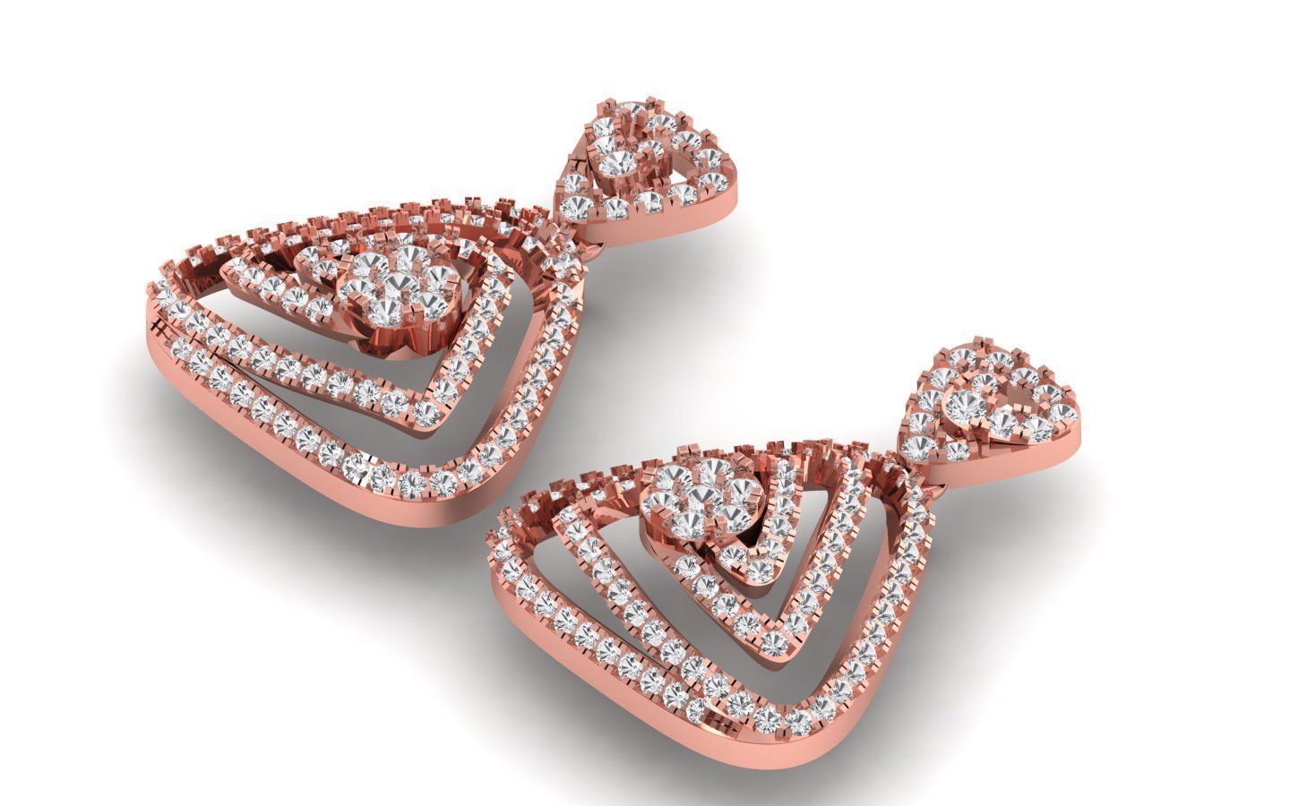 Solitaire Women Diamond Drop  Earring 3D print model_2