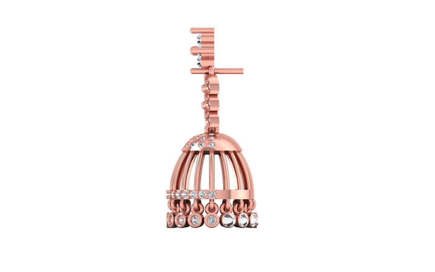 Solitaire Women Diamond Drop  Earring 3D print model_2