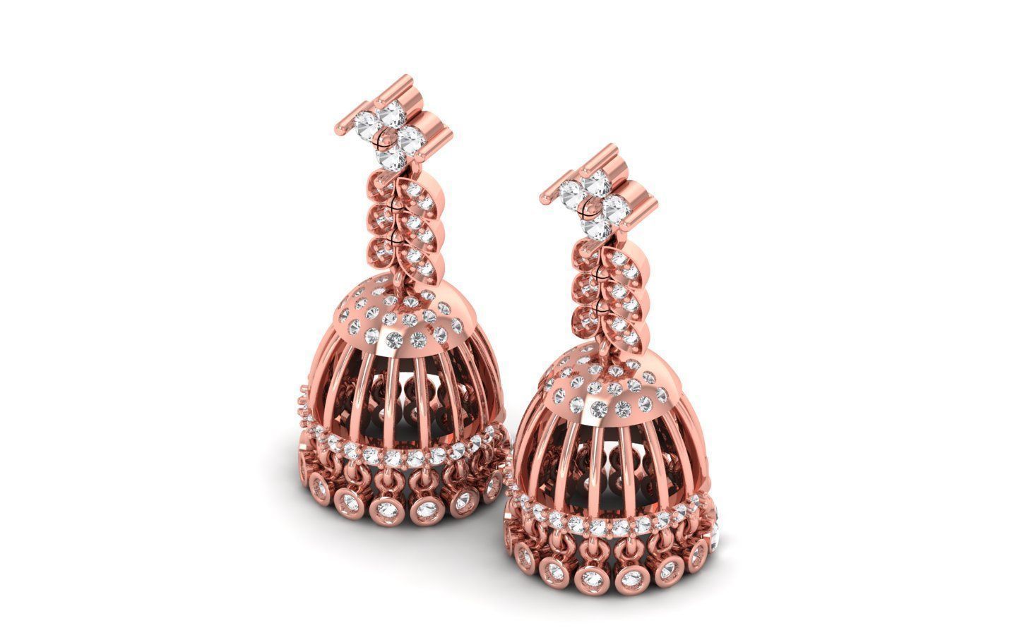 Solitaire Women Diamond Drop  Earring 3D print model_1