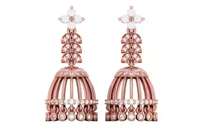 Solitaire Women Diamond Drop  Earring 3D print model