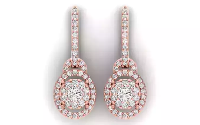 Solitaire Women Diamond Drop  Earring 3D print model