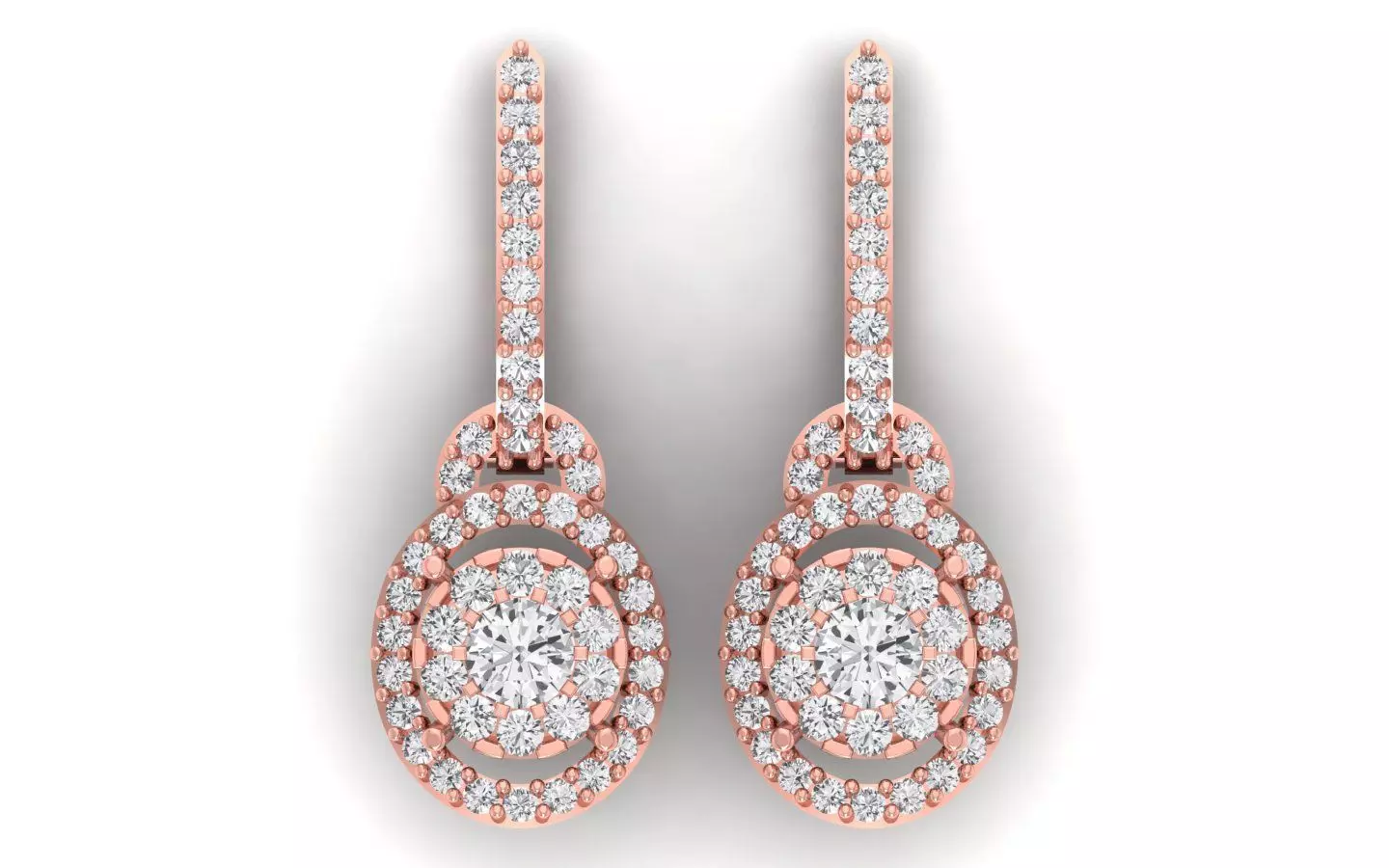 Solitaire Women Diamond Drop  Earring 3D print model_0