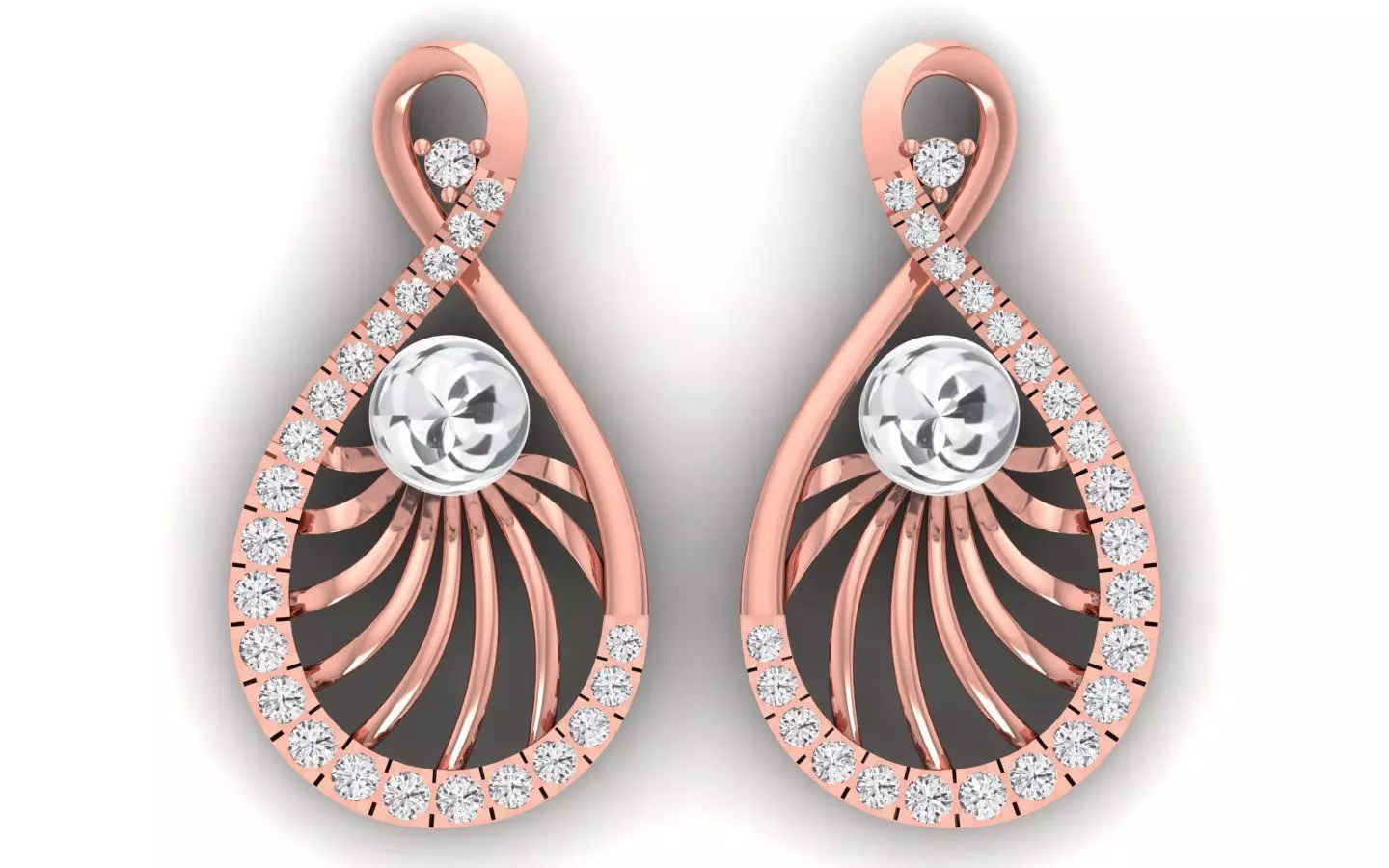 Solitaire Women Diamond Drop  Earring 3D print model_0