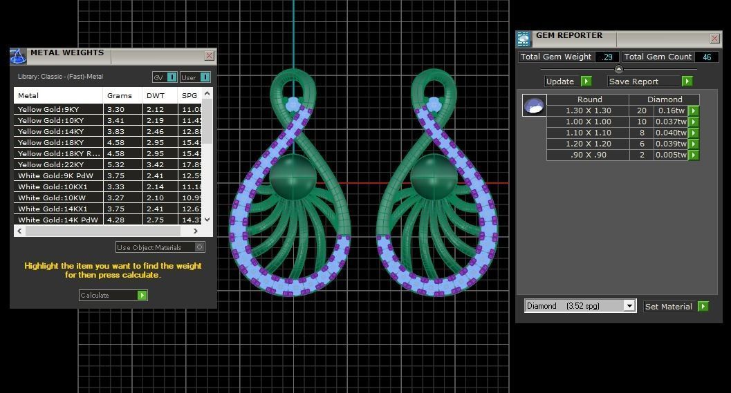 Solitaire Women Diamond Drop  Earring 3D print model_3