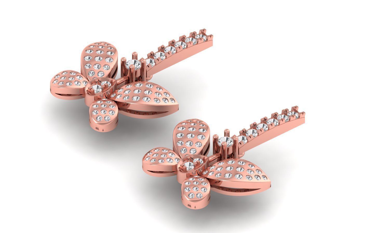 Solitaire Women Diamond Drop  Earring 3D print model_1