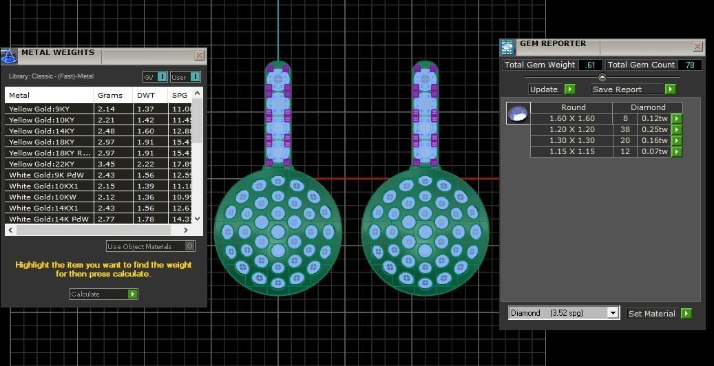 Solitaire Women Diamond Drop  Earring 3D print model_3