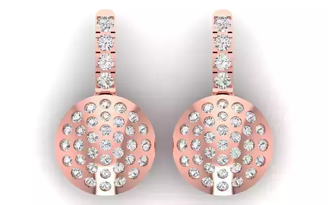 Solitaire Women Diamond Drop  Earring 3D print model