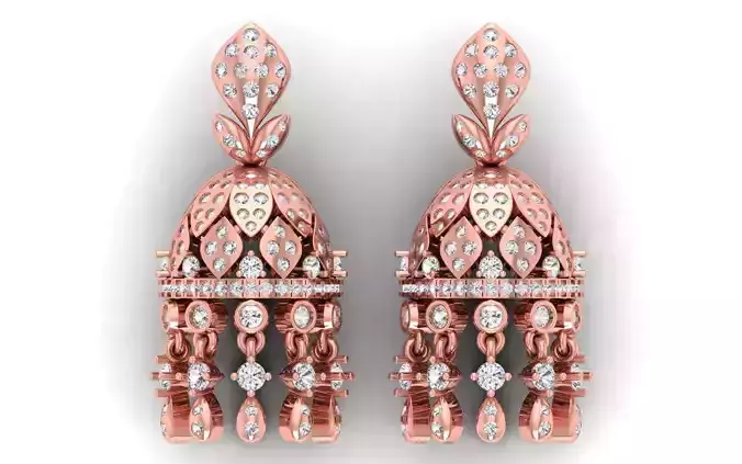 Solitaire Women Diamond Drop  Earring 3D print model