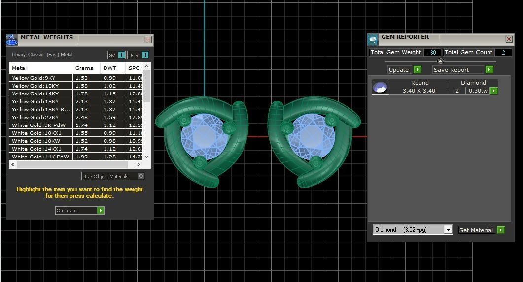 Solitaire Women Stud Diamond Earring 3D print model_3