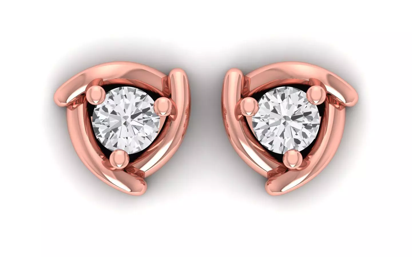 Solitaire Women Stud Diamond Earring 3D print model_0