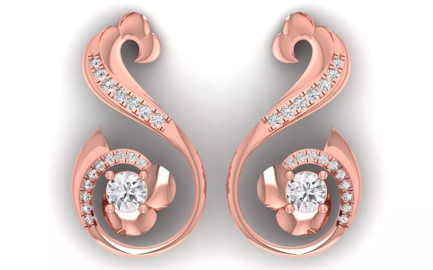 Solitaire Women Diamond Drop  Earring 3D print model_0