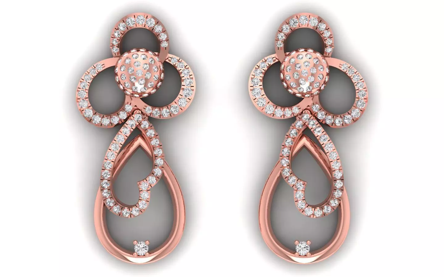 Solitaire Women Diamond Drop  Earring 3D print model_0