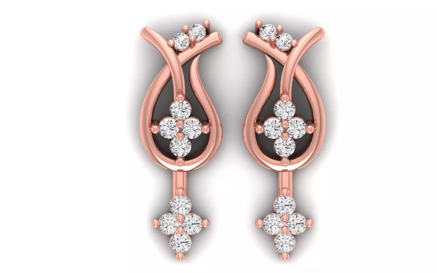 Solitaire Women Diamond Drop  Earring 3D print model_0
