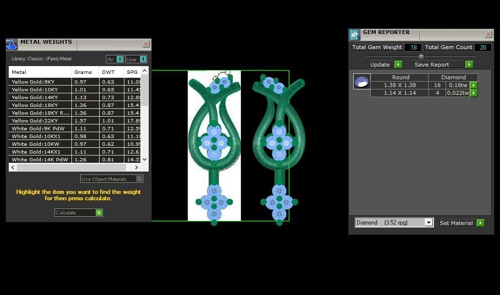 Solitaire Women Diamond Drop  Earring 3D print model_3
