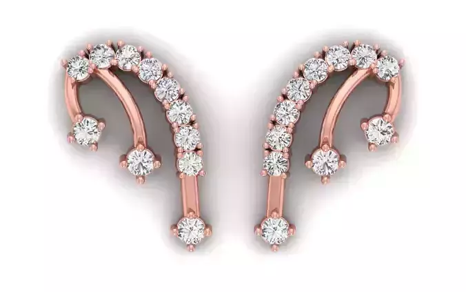 Solitaire Women Diamond Drop  Earring 3D print model