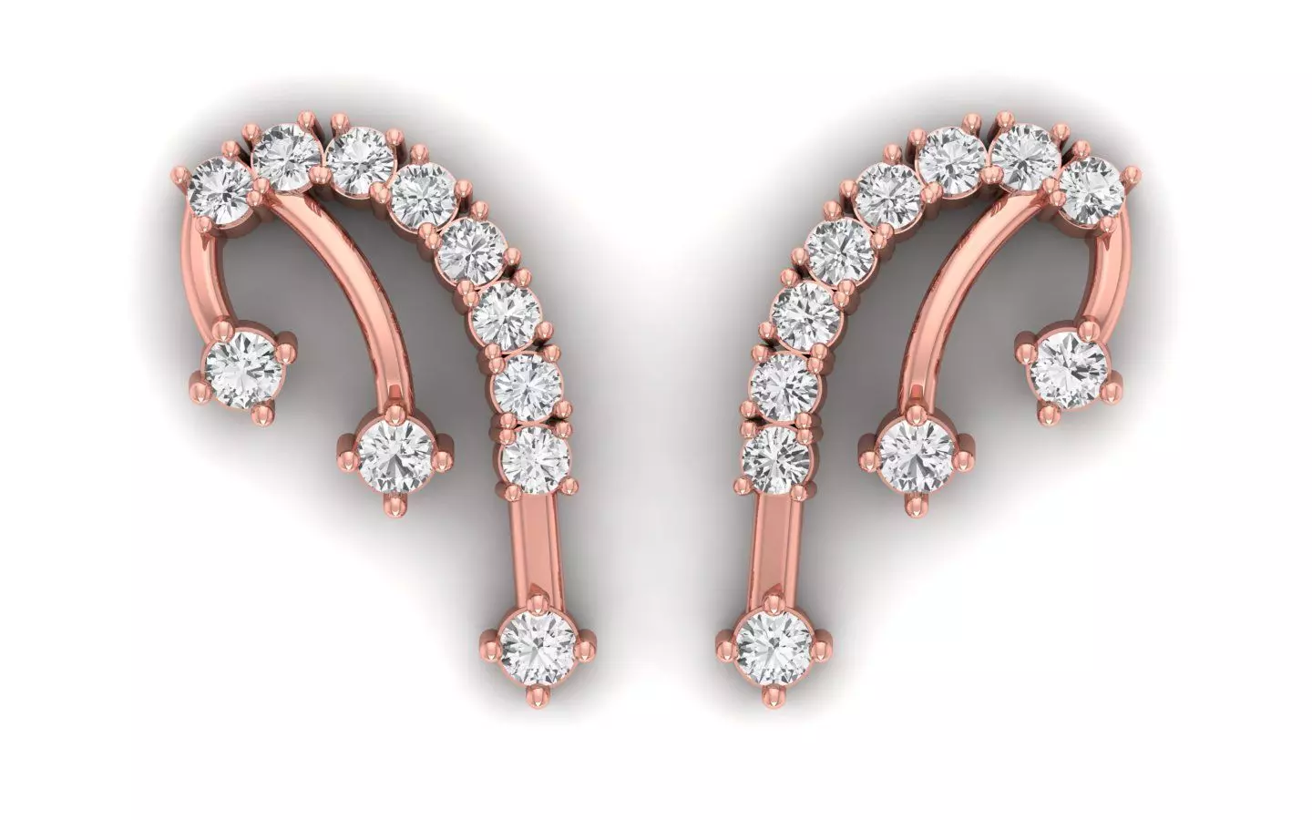 Solitaire Women Diamond Drop  Earring 3D print model_0