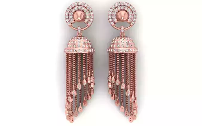 Solitaire Women Diamond Drop   Earring 3D print model