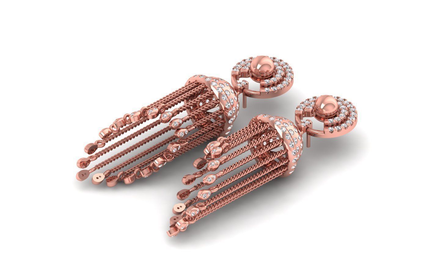 Solitaire Women Diamond Drop   Earring 3D print model_1