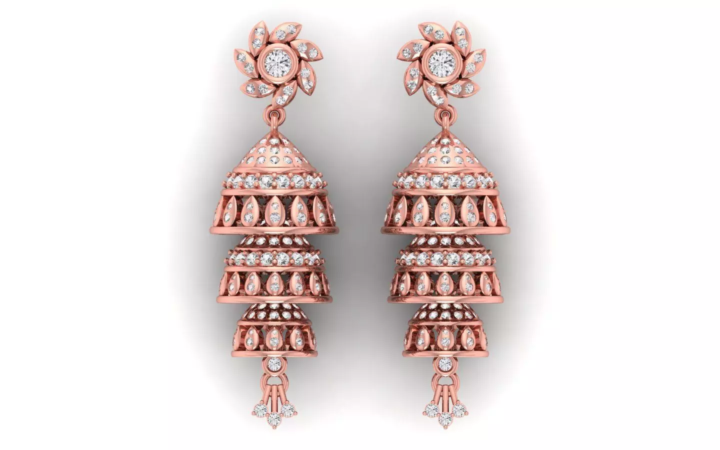 Solitaire Women Diamond Drop  Earring 3D print model_0