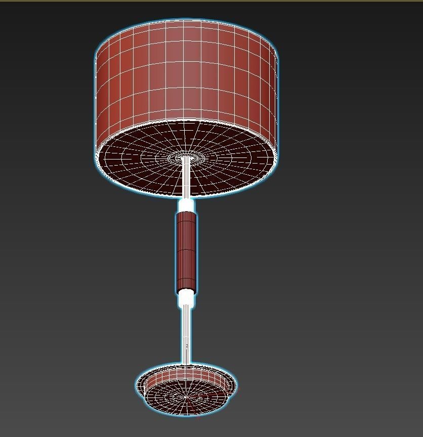 PIAZZA table lamp with gold base and shade 3D model_3